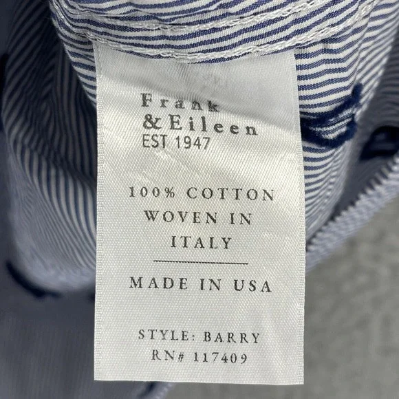 Frank & Eileen Navy and White Button Down Shirt - Picture 5 of 12
